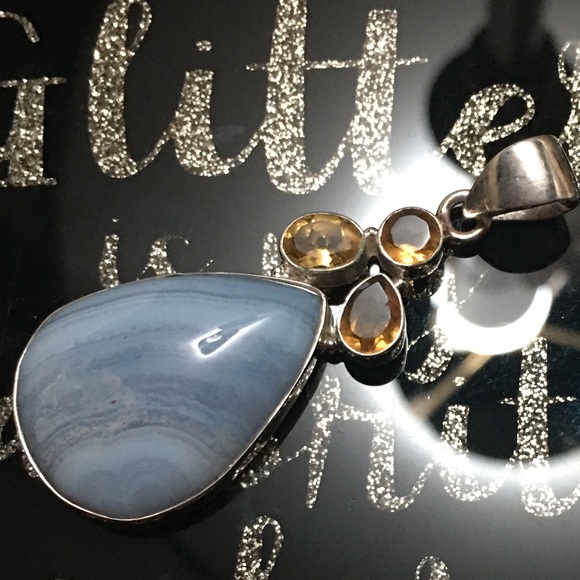 Sterling Silver Natural Stone Pendant - Picture 3 of 8